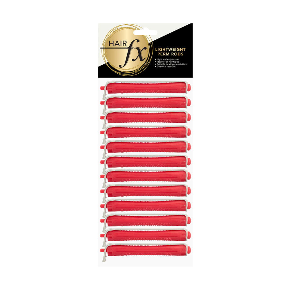 Hair Fx Lightweight Perm Rods 12pc 10mm Hot Pink/orange
