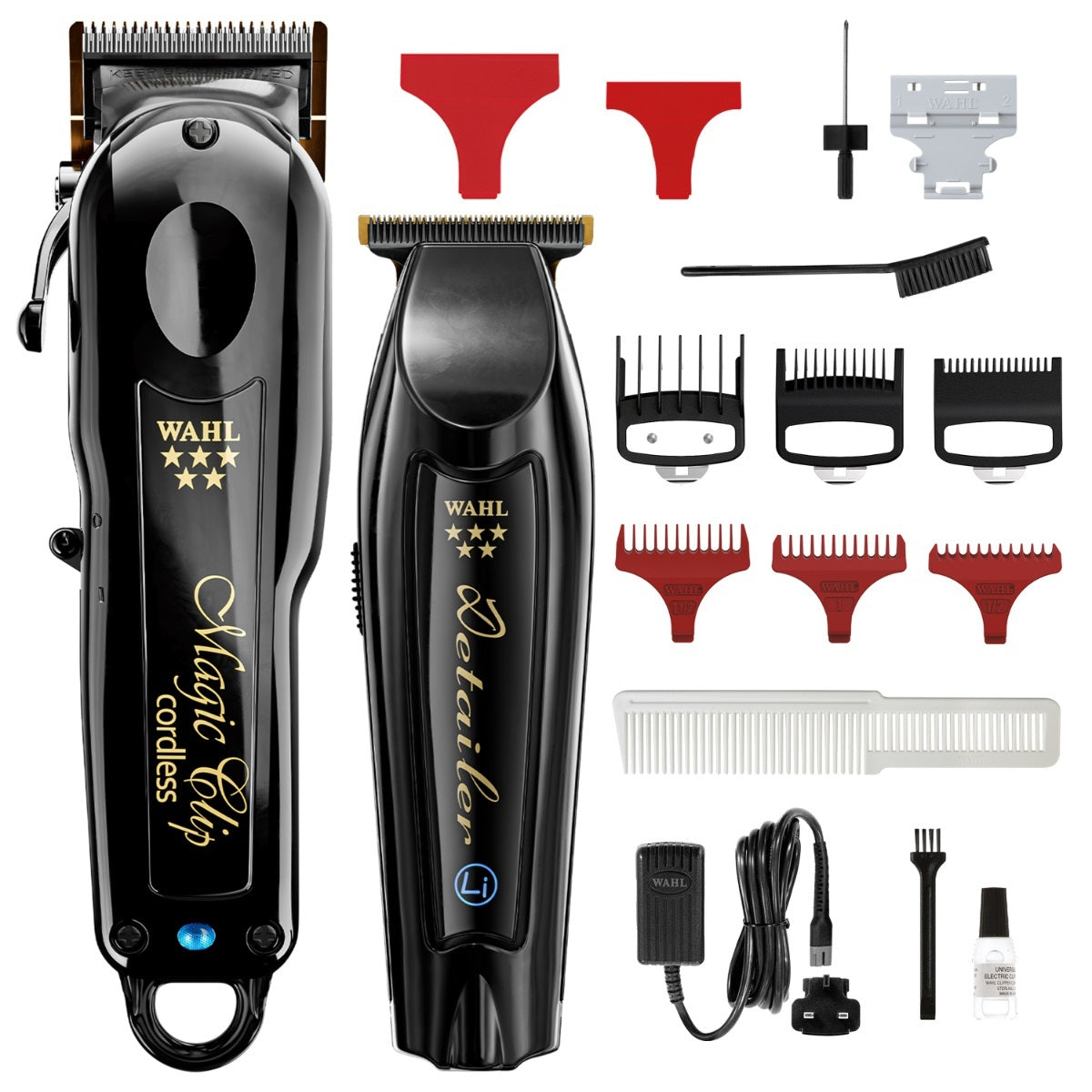 Wahl Professional Limited Black Cordless Barber Combo - Magic Clip Clipper &amp; Detailer Li Trimmer