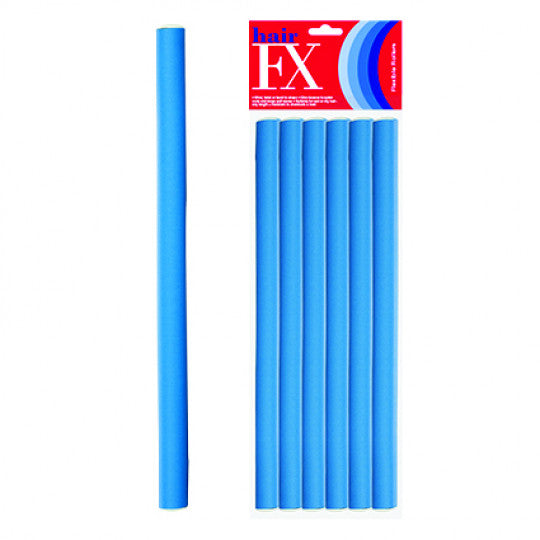 Hair Fx Flexible Rods Long Blue 12pc