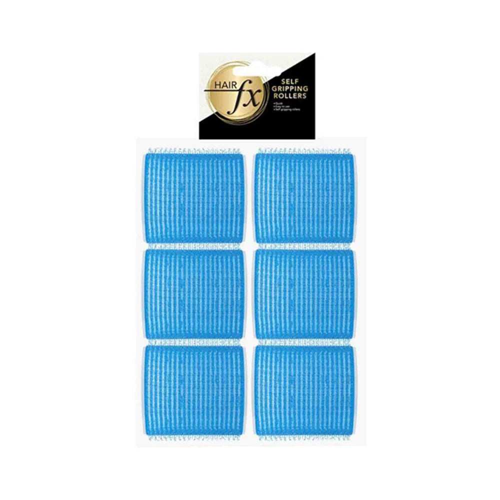 Hair Fx Magic Grip Velcro Rollers 6pc 57mm Light Blue
