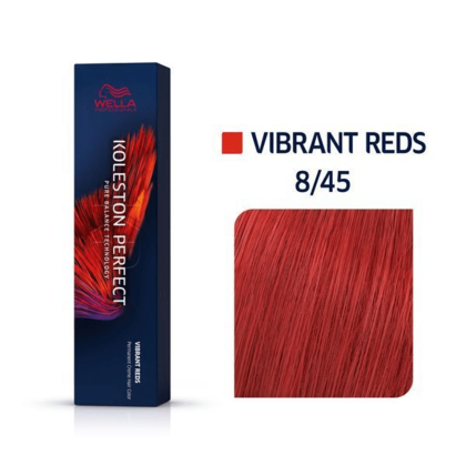 Wella Koleston Perfect Me+ Permanent Colour 60g - 8/45 Vibrant Reds Light Blonde Red Mahogany