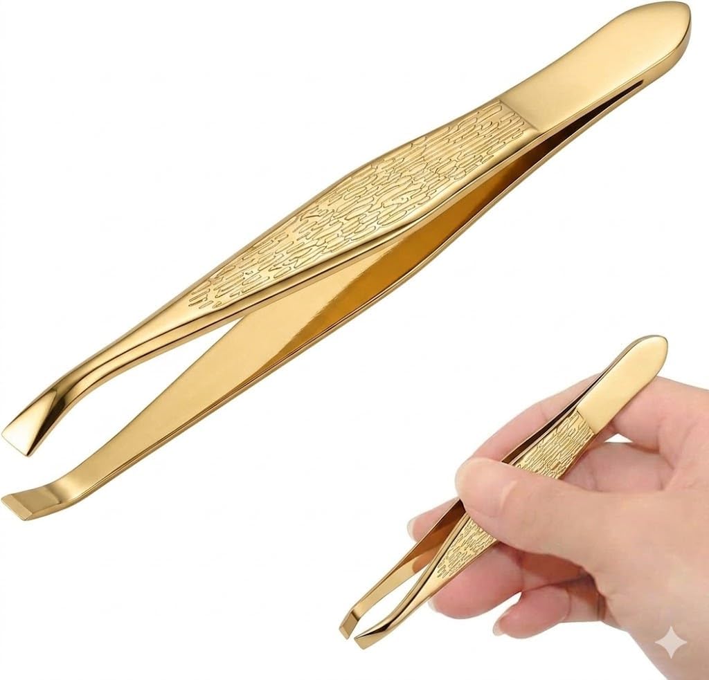 Kiepe Slant Tweezer 347 Stainless Steel Gold Tip