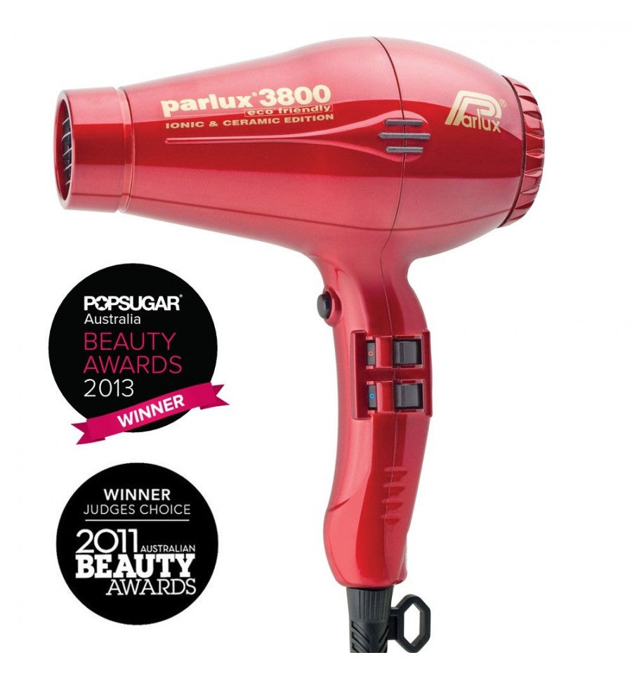 Parlux 3800 Ceramic and Ionic Hair Dryer 2100W Red