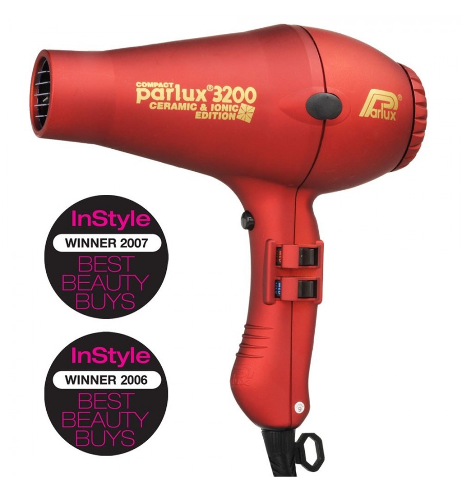 Parlux 3200 Compact Ionic and Ceramic Hair Dryer 1900W Red