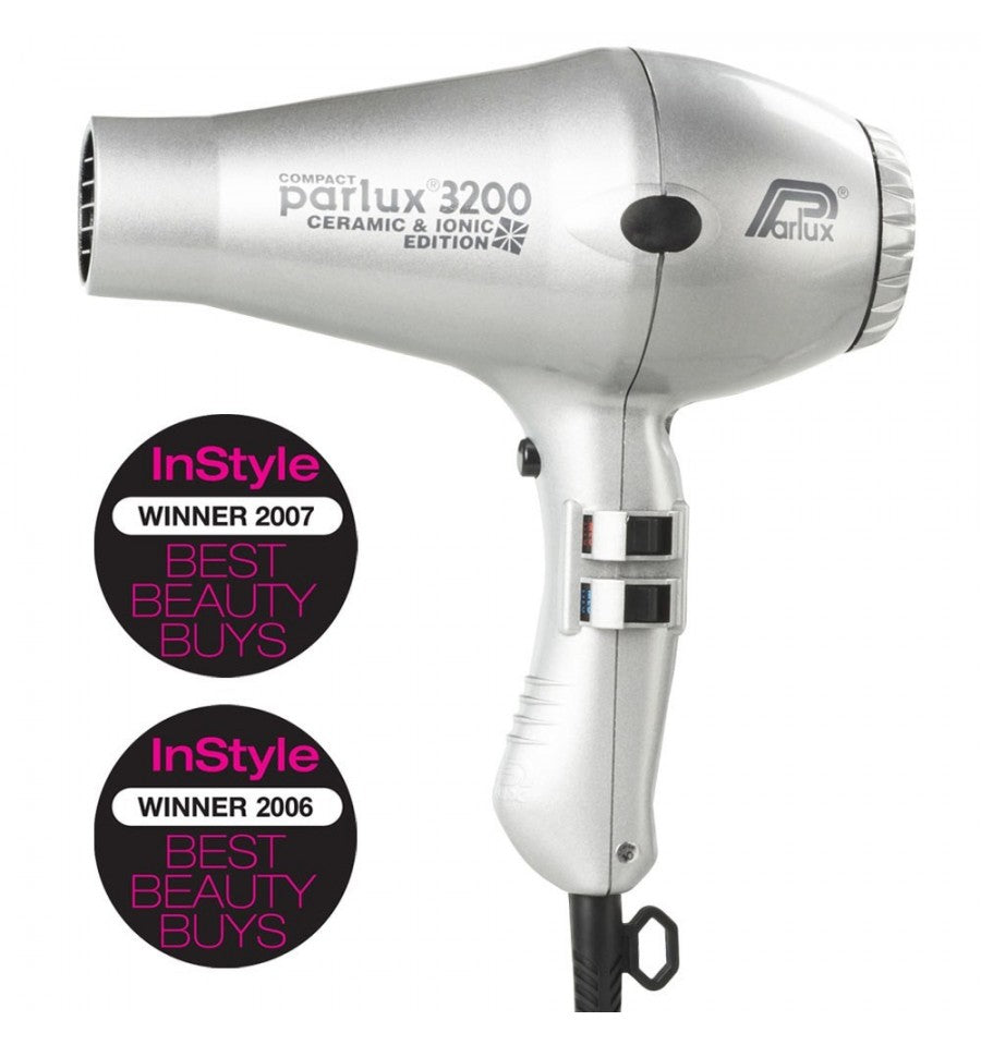 Parlux 3200 Compact Ionic and Ceramic Hair Dryer 1900W Silver