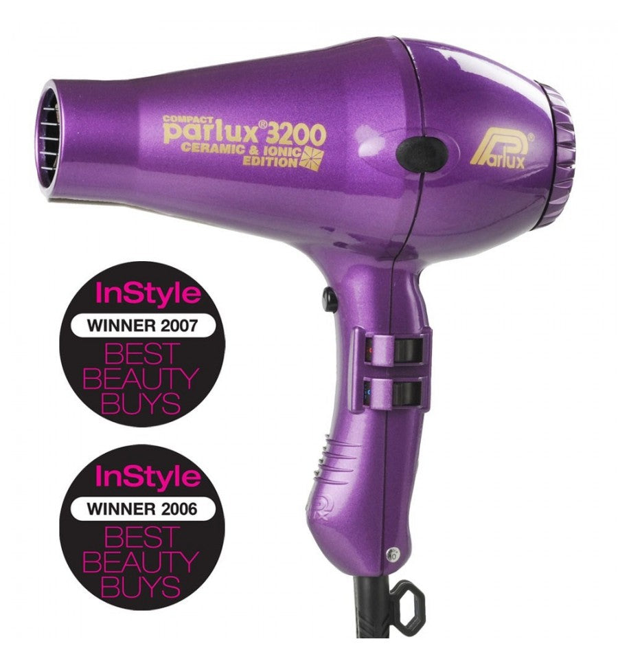 Parlux 3200 Compact Ionic and Ceramic Hair Dryer 1900W Purple