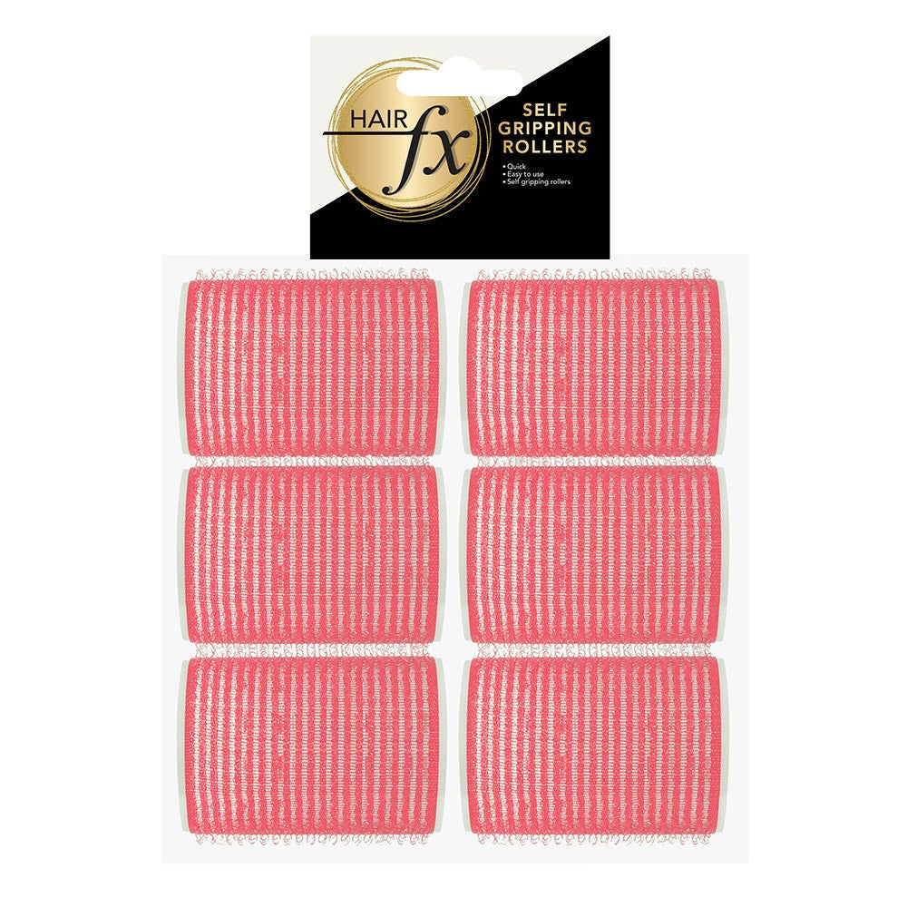 Hair Fx Magic Grip Velcro Rollers 6pc 44mm Pink