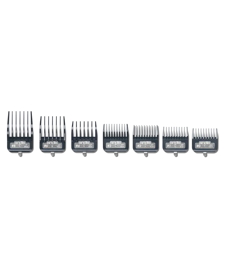 Andis Premium Metal Clip Comb Set Size No 0 To No 8 7pc