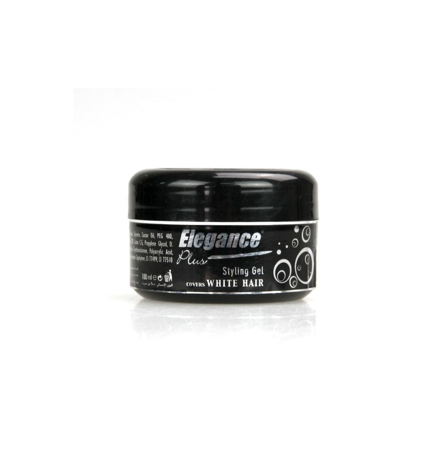 Elegance Plus Black Styling Hair Gel Covers White Hair 100ml