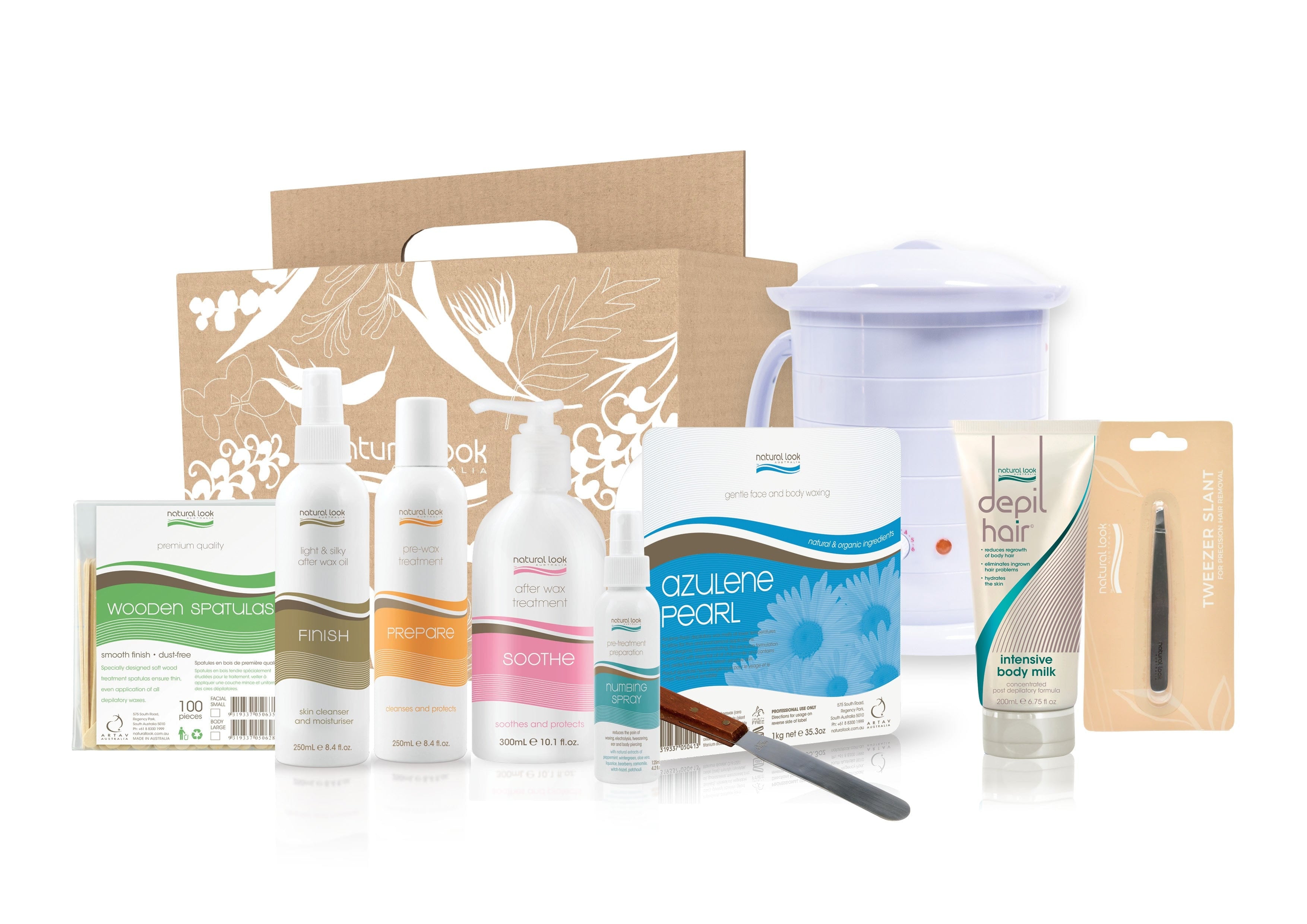 Natural Look Wax Heater Combination Kit
