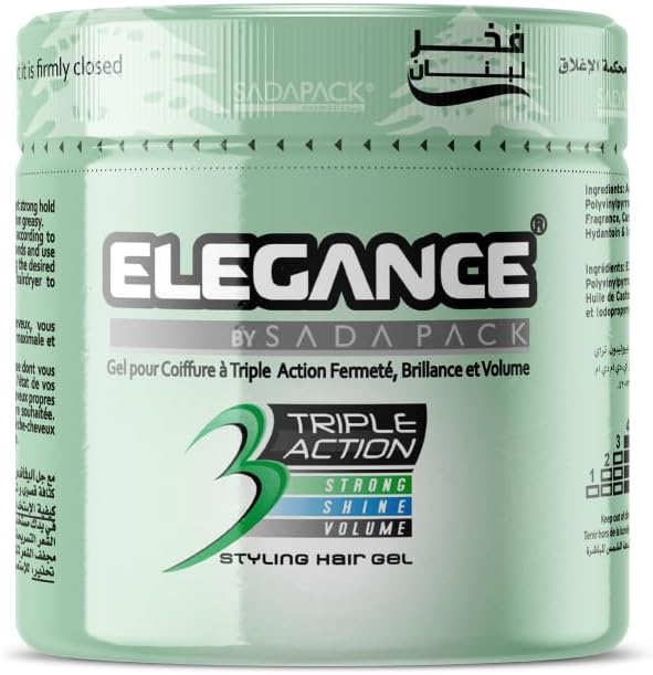 Elegance Triple Action Hair Gel Green 250ml