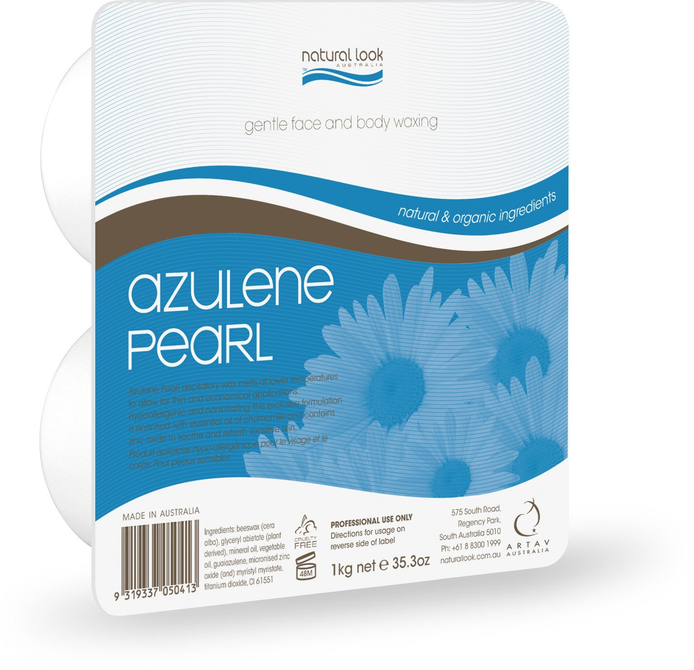 Natural Look Azulene Pearl Hot Wax 1kg
