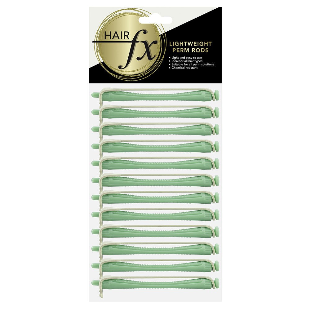 Hair Fx Lightweight Perm Rods 12pc 5mm Green
