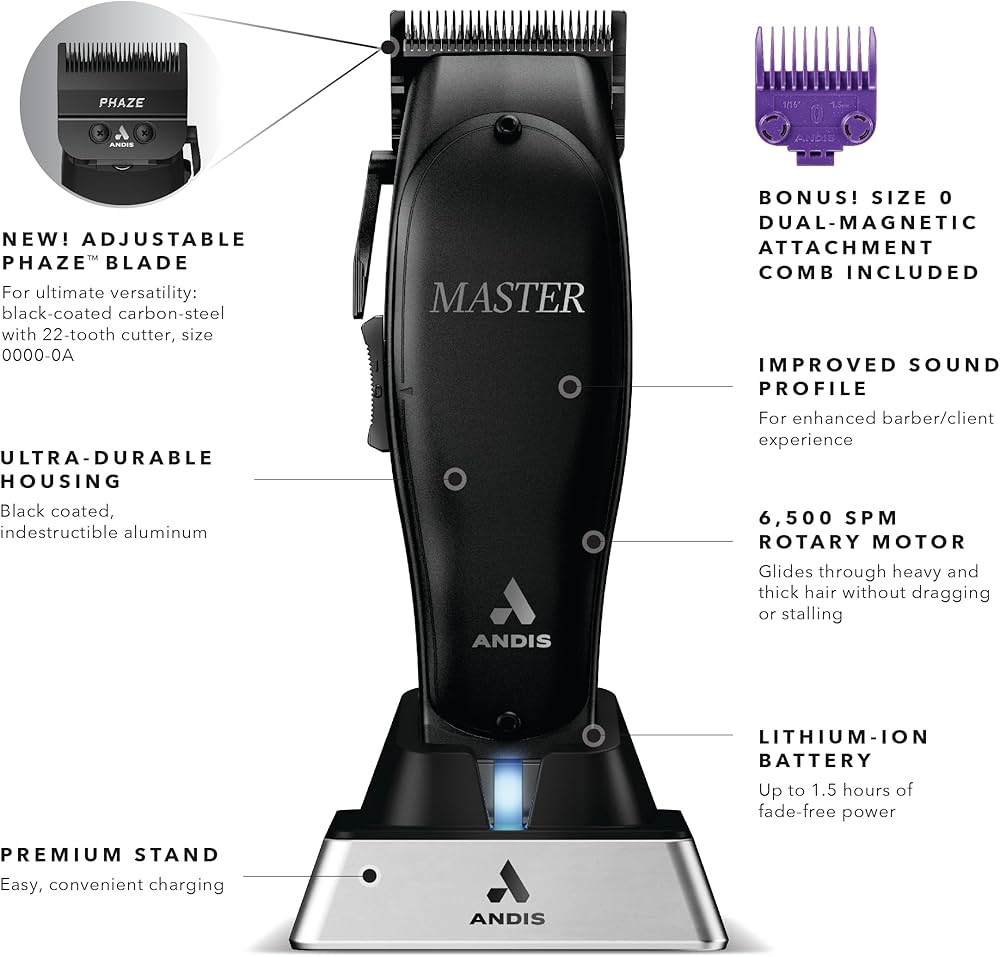 Andis MASTER Cordless Clipper Black Lable