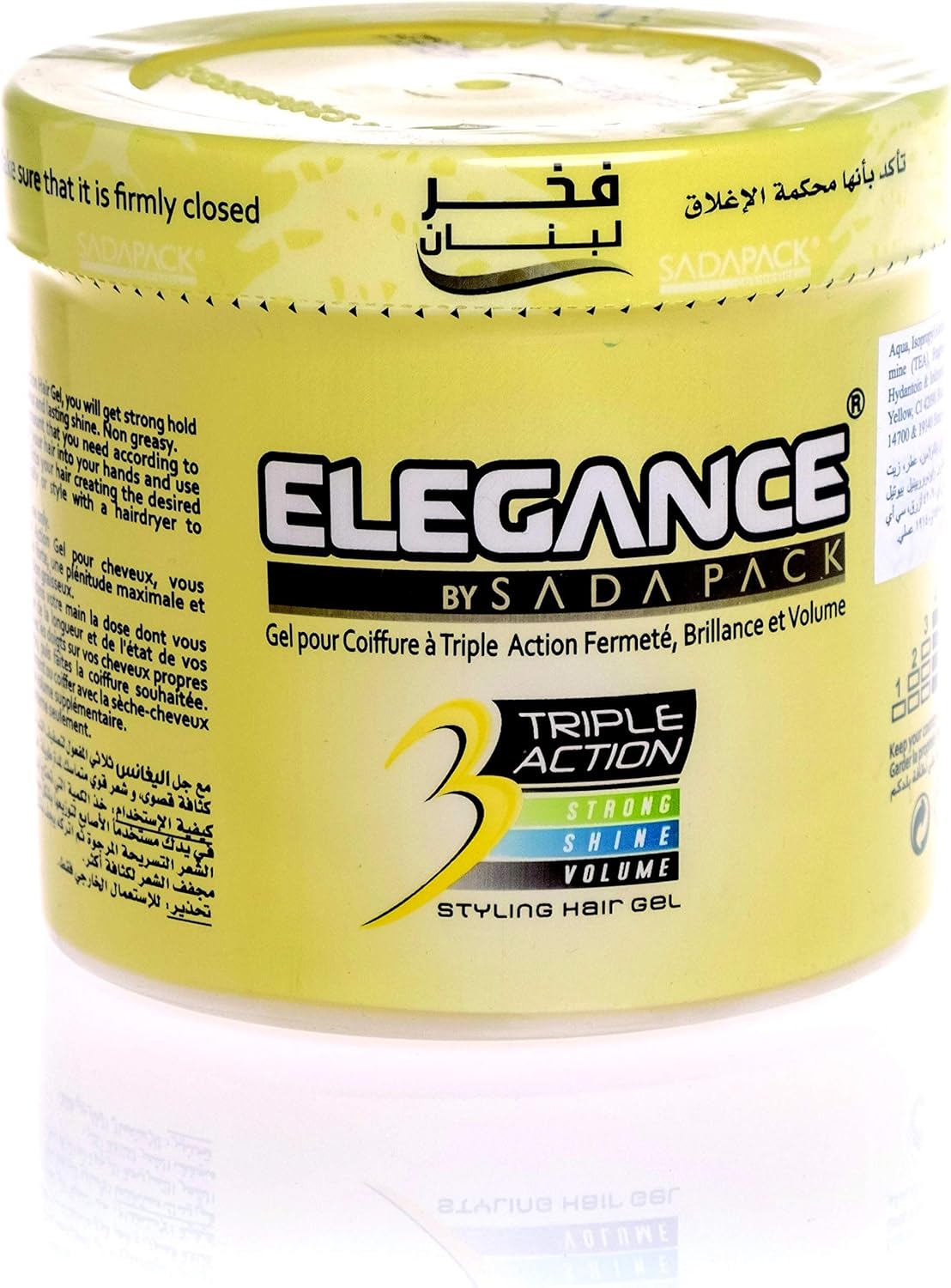 Elegance Triple Action Hair Gel Yellow 500ml