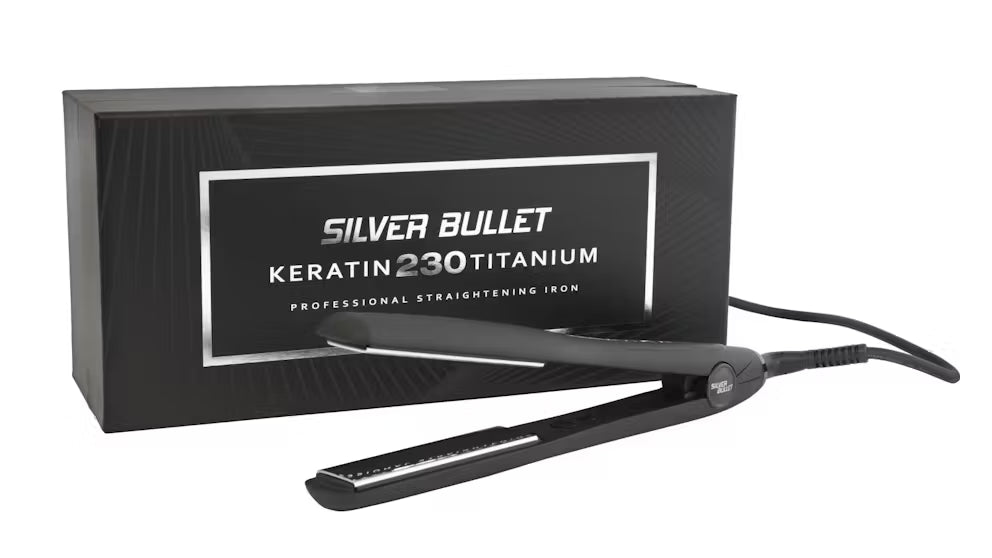 Silver Bullet Keratin 230 Titanium Wide Hair Straightener Silver 38mm