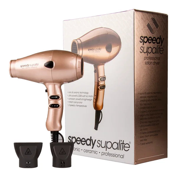 Speedy Supalite Professional Hairdryer - Gold with Diffuser