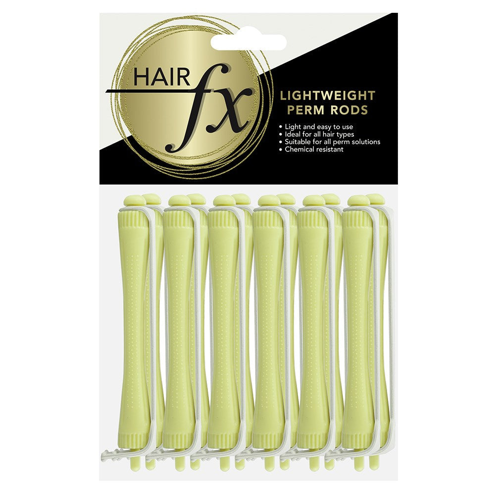 Hair Fx Lightweight Perm Rods 12pc 7mm Yellow