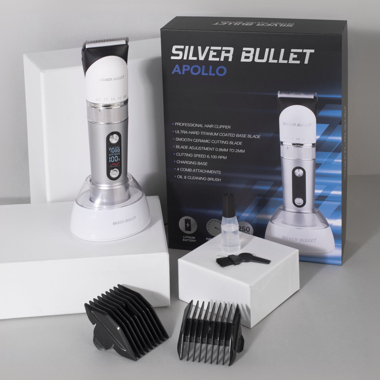 Silver Bullet Apollo Clipper White Cord/cordless
