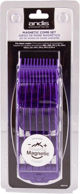 Andis Master Magnetic Comb 4pcs 4pce Set - Sizes 5, 6, 7, 8 (master, Raca, Pm)