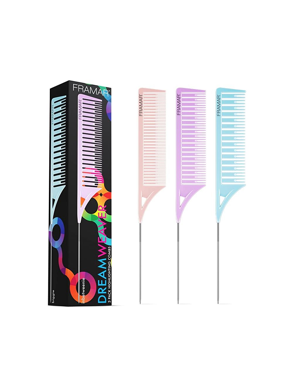 Framar Dreamweaver Highligting Combs Pastel 3pk