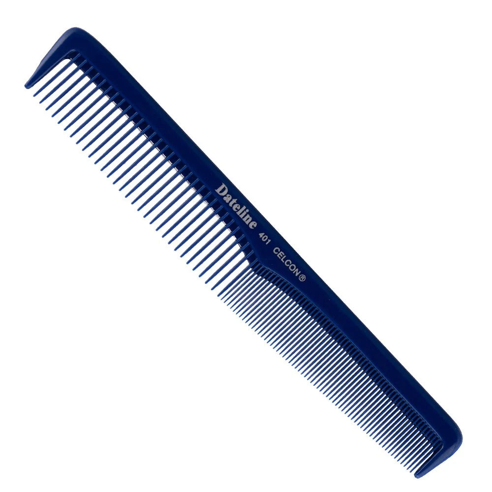 Dateline Professional Blue Celcon Styling Comb 7inch 401 Tapered