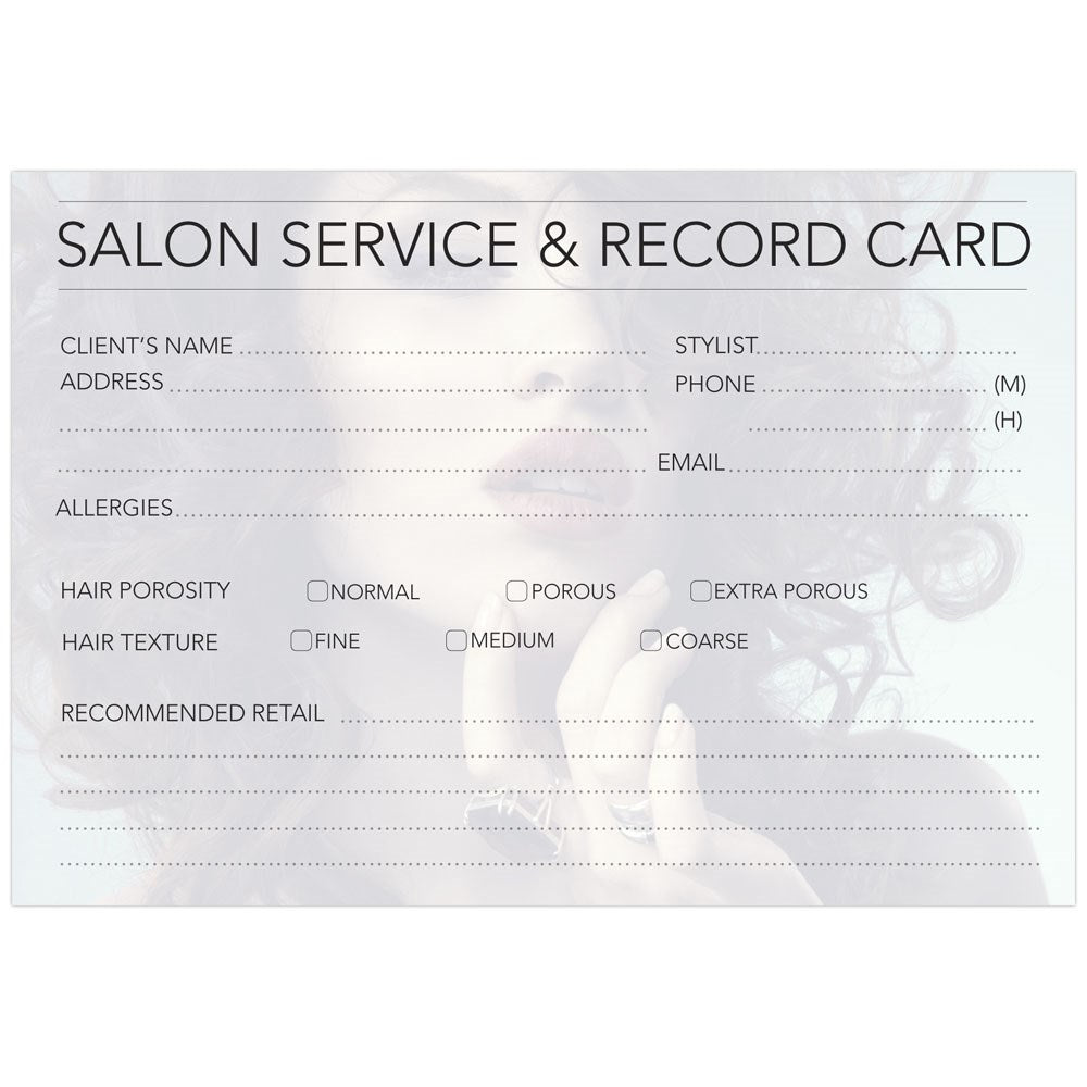 Dateline Professional Hairdressing Record Card - 100pc