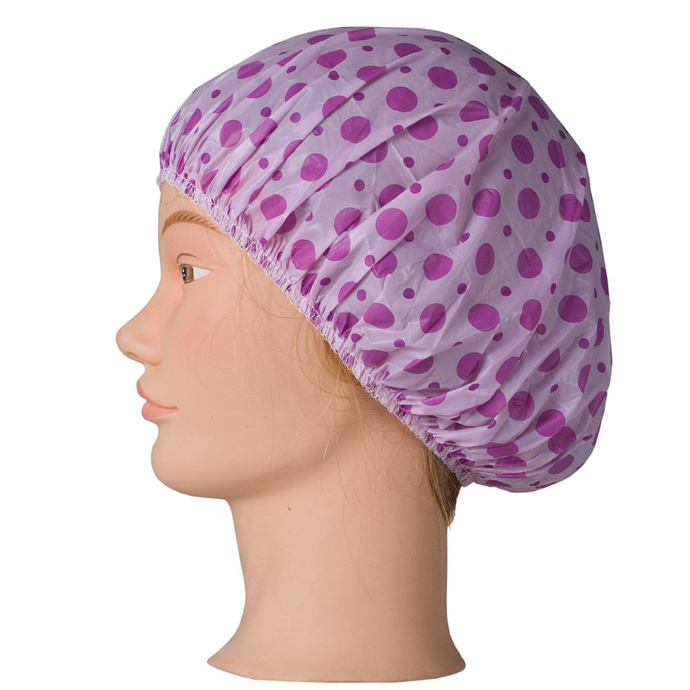 Dateline Shower Cap With Spots Purple