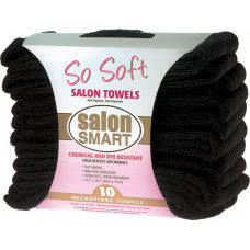 Salon Smart Microfibre So Soft Salon Towels 40cm x 73cm 10pc  Black