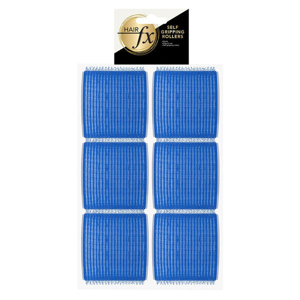 Hair Fx Magic Grip Velcro Self Gripping Rollers 6pc 76mm Blue