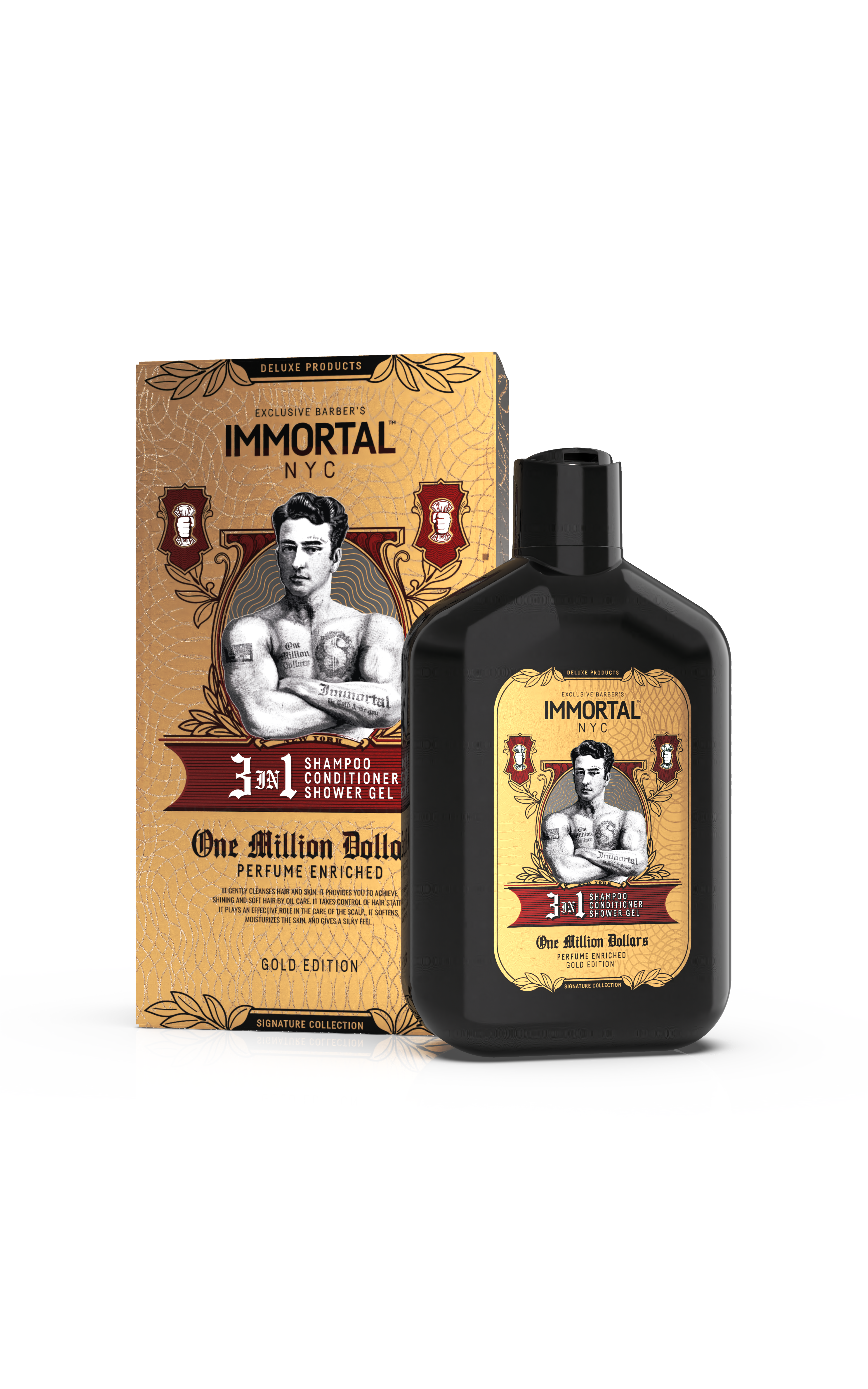 Immortal NYC 3 in 1 Shampoo Conditioner Body Wash One Million Dollars 500ml