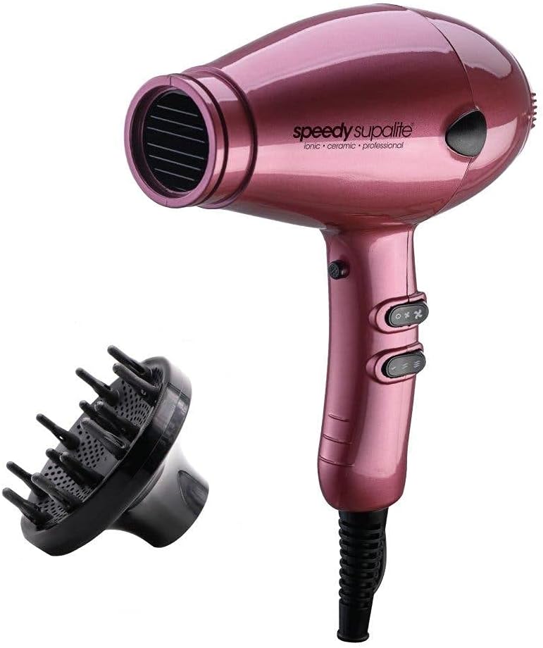 Speedy Supalite Professional Hairdryer - Blush with Diffuser