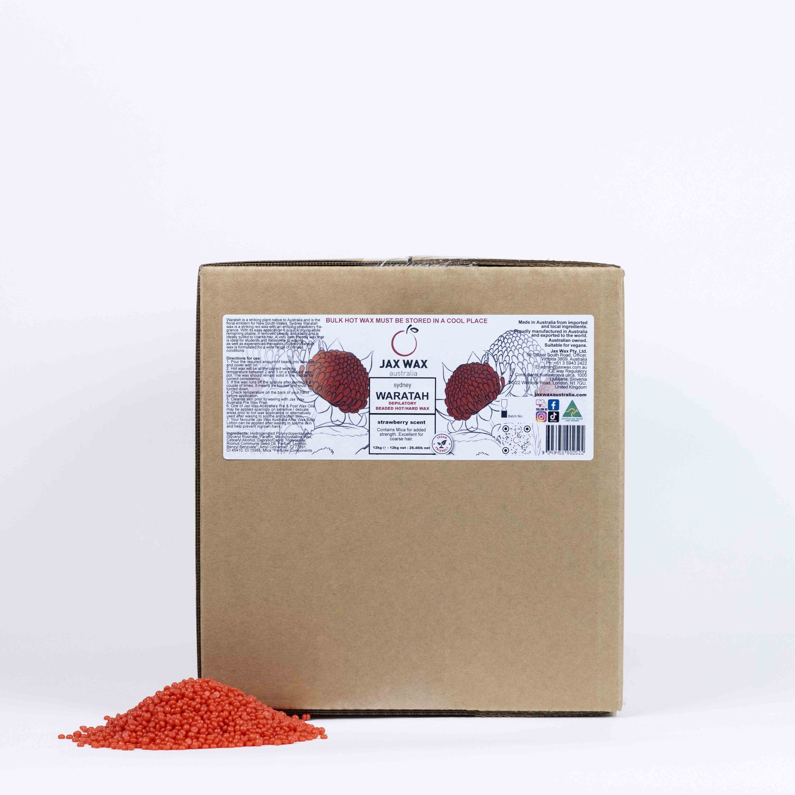 Jax Wax Sydney Waratah Hot Wax Beads 12kg - Bulk Size