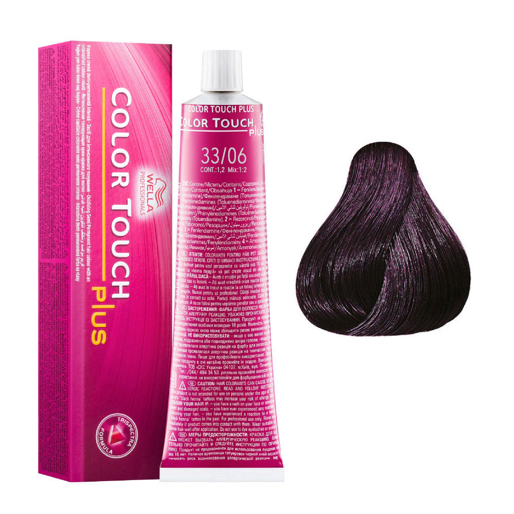 Wella Color Touch Semi-permanent Colour Plus 60ml - 33/06 Dark Brown Natural Violet