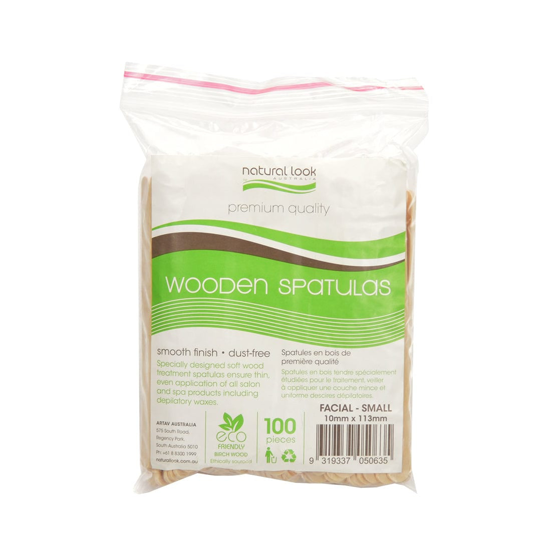 Natural Look Wooden Spatulas Facial 100pack