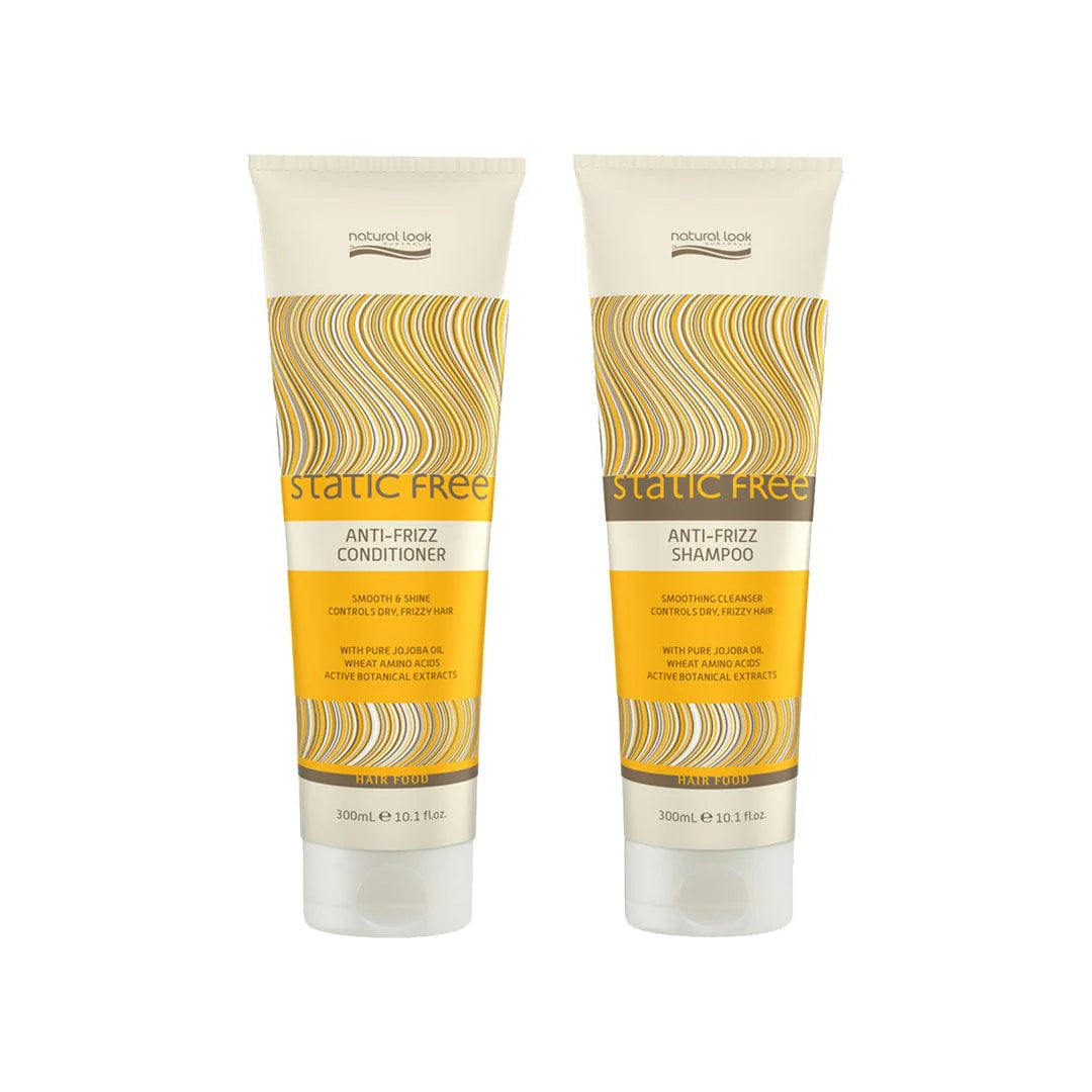 Natural Look Static Free Anti Frizz Shampoo And Conditioner 300ml Duo Bundle