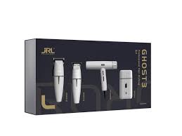 Jrl Onyx White Ghost 3 Professional Clipper Trimmer Hair Dryer And Foil Quad Kit