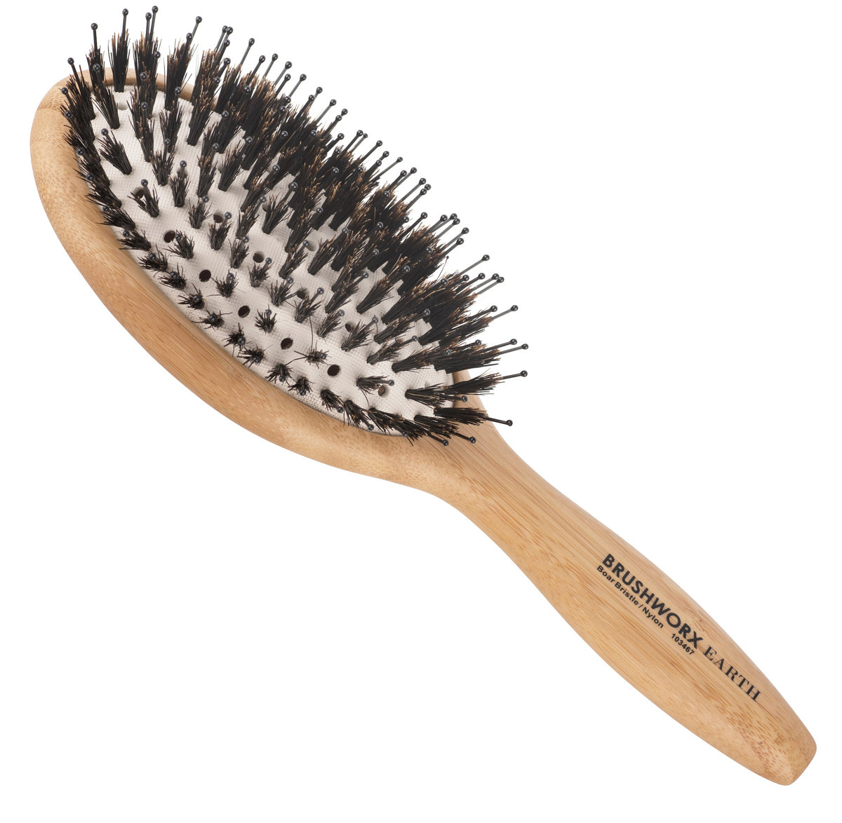 Brushworx Earth Bamboo Aerated Oval Cushion Brush