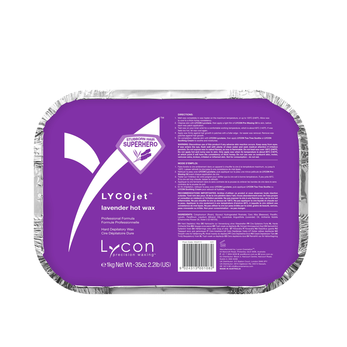 Lycon Lycojet Lavender Hot Wax 1kg