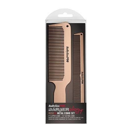 Babylisspro Barberology Metal Comb Set 2pc - Rose Gold