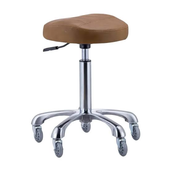 Karma South Burnie Salon Cutting Stool With Back Rest Tan No.05 07030502