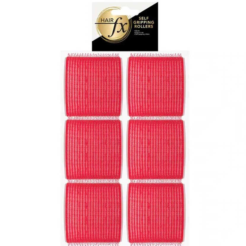 Hair Fx Magic Grip Velcro Rollers 6pc 70mm Red