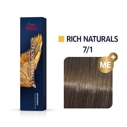 Wella Koleston Perfect Me+ Permanent Colour 60g - 7/1 Medium Blonde Ash