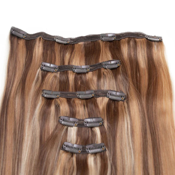 Sun Kissed-Clip Human Hair Extensions in 5 Piece